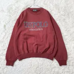【90s】ヴィンテージ U.S. POLO ASSN. スウェット L 赤 刺繍のサムネイル