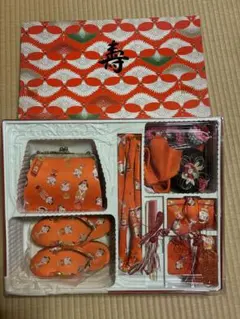 【年代物】七五三　女の子　コケシ　箱せこセット　レトロ　小物セット　草履18cm