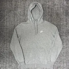 NIKE ナイキ フルジップパーカー 刺繍ロゴ スウッシュ グレー