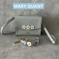MARY QUANT ハンドバッグ グレー 花柄モチーフ - メルカリ