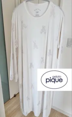 gelatopique 長袖ロングルームウェアワンピース テディベア ジェラピケ
