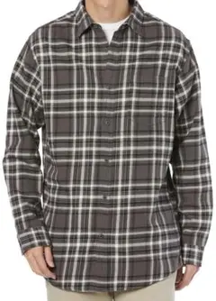 フランネルシャツ 長袖 メンズ　Ｍ　グレー　チェック