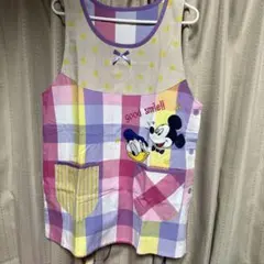 保育士エプロン　キャラクターエプロン　ディズニー　ミッキー＆ドナルド