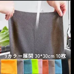 マイクロファイバー 30x30cm 10枚 タオル クロス 吸水 薄手 多用途