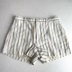 美品⭐️ラルフローレン リネン レーヨン シルク ストライプショートパンツ 2のサムネイル