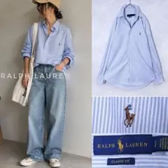 ラルフローレン CLASSICᖴIT ゆるダボ ストライプ ボタンダウンシャツのサムネイル