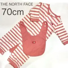THE NORTH FACE ピンク　ロンパース 70cm スタイセット　女の子