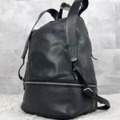 美品 スリーワンフィリップリム レザー リュック ロゴ型押し ファスナー 黒