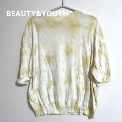 BEAUTY&YOUTH タイダイ柄 五分袖カットソー イエロー