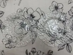 透明な花模様の皿　2個セット