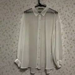 Ada. シアーシャツ ホワイト 長袖