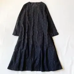 カッスルクームガーデン　花柄　刺繍　スカート　水色　ボーダー　コットンハウスアヤ コットンハウスアヤ 刺し子織り切り替えスカート／アップル