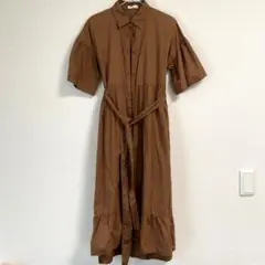 【最終価格】earth music&ecology ブラウンシャツワンピース半袖