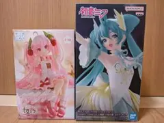 桜ミク ぬーどるストッパー　初音ミク 白鳥の湖　フィギュア　２点セット
