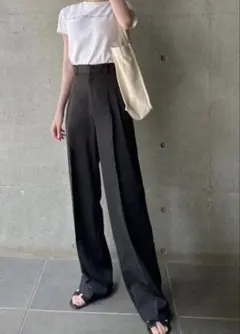 GRL タックセンタープレスストレートワイドパンツ[ai36]