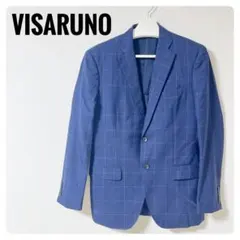 【美品】VISARUNOビサルノ ジャケット 紺チェック メンズ180Y高級上質