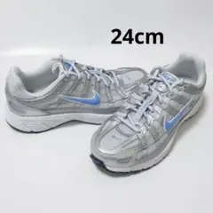 24cm シルバー ブルー ナイキ P-6000 GS ジュニア レディース