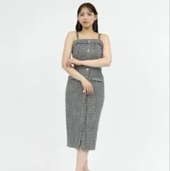 ROYAL PARTY ダブルチェーンストラップツイードワンピース