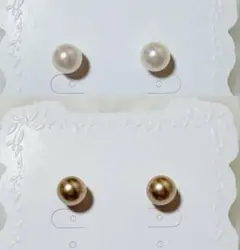 S925 ミニマル パールピアス 7mm 小さめ2組セット　ハルビンセレクト