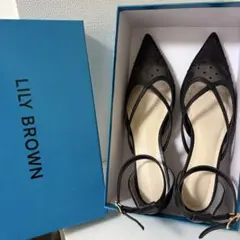 超美品☆ LILY BROWN リリーブラウン　ハートパンプス　ブラック　ドット