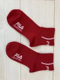 FILA レッド ショートソックス 約20cm