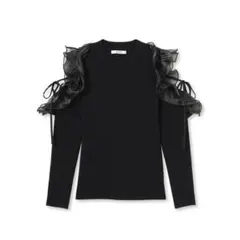 SNIDEL スナイデル フリルスリーブニットプルオーバー トップス