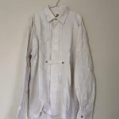ヴィンテージ　リネン素材 ホワイトシャツ　42