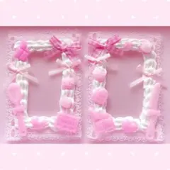 ホイップデコ 量産型 ピンク 萌え チェキ 硬質ケースデコ トレカデコ 平成女児