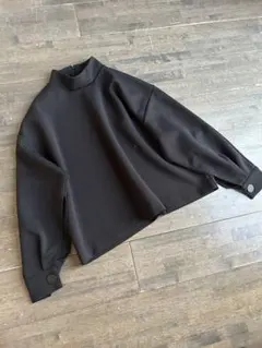 ザラ 長袖トレーナー タートルネック プルオーバーMゆったり 黒