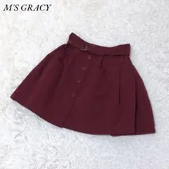 美品 M'S GRACY エムズグレイシー ミニスカート フレア ベルト Mのサムネイル