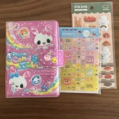 シール帳　完成品　女児バインダー　A7 キャンディツインズ　ピンク