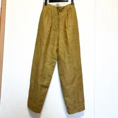 テーパードパンツ マスタード 麻 春夏