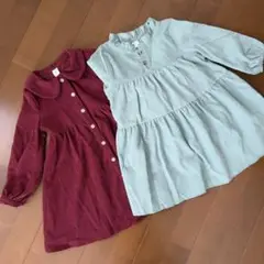 SHEIN 秋ワンピース2枚組　4Y 100cm 長袖　コーデュロイ　トップス