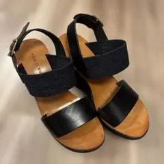 FABIO RUSCONI ウェッジソール サンダル デニム　レザー美品　35のサムネイル