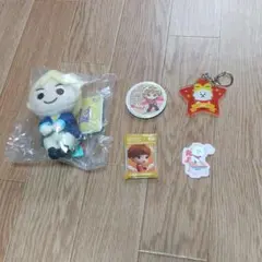 BTS タイニータン ちょっこりさん 缶バッチ キーホルダーJIN  RJ
