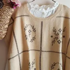 新品　SM2☆ウール混モチーフ刺繍ベスト