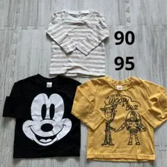 長袖カットソー　ロンT 90 95　ミッキー　トイストーリー　無印良品　匿名配送