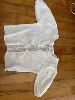 アイボリー リブ編みカーディガン