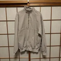 グレー フリース ハーフジップジャケット