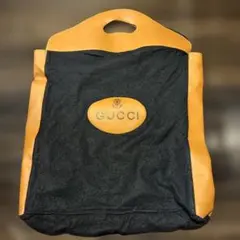 GUCCI フェルト エコバッグ グッチ トートバッグ 黒 オレンジ