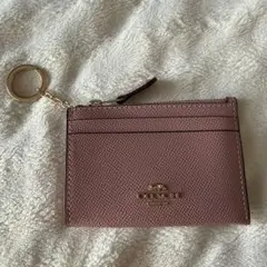 COACH ピンク レザー カード、コインケース