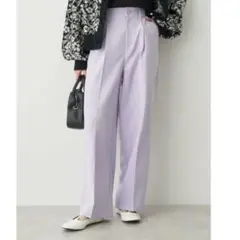 earth センタープレスタックパンツ　ライトパープル