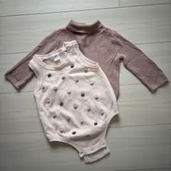 Baby gap ピンクのロンパースとタートルネックセット