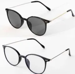 紫外線にたるとレンズカラーが変わる！調光・UVカットサングラス BLACK