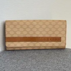 セリーヌ マカダム柄 ウォレット 長財布 二つ折リ財布 ベージュ系cw457