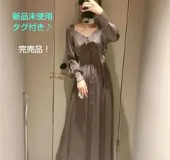 新品未使用タグ付き♪フレイアイディー　デコルテダイヤネックサテンワンピース♪