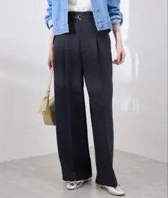 ROPÉ PICNIC カナパハイウエストパンツ　ネイビー　36