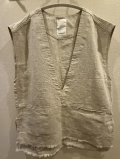 SHENERY リネン 麻 Vネック ベスト シーナリー ベスト プルオーバー