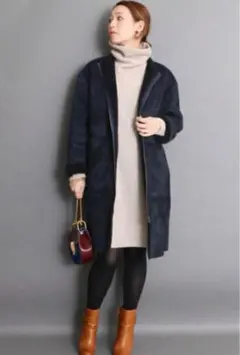 【美品】URBAN RESEARCH DOOR ネイビー 2wayムートンコート