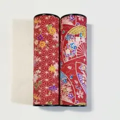 万華鏡　2個セット　赤　和柄　レトロ　日本風　カレイドスコープ　おもちゃのサムネイル
